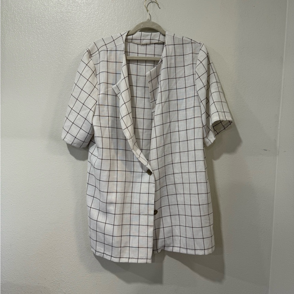 Women’s  White Checkered Shirt